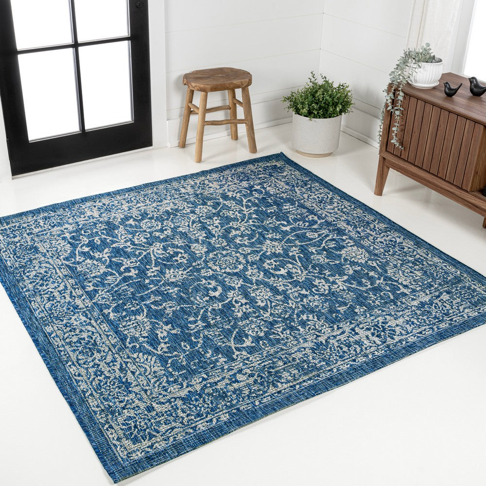 Hart Bohemian Textured Weave Floral Indoor/outdoor Square Rug