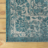 Hart Bohemian Textured Weave Floral Indoor/outdoor Round Rug