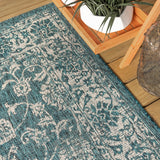 Hart Bohemian Textured Weave Floral Indoor/outdoor Square Rug