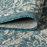 Hart Bohemian Textured Weave Floral Indoor/outdoor Round Rug