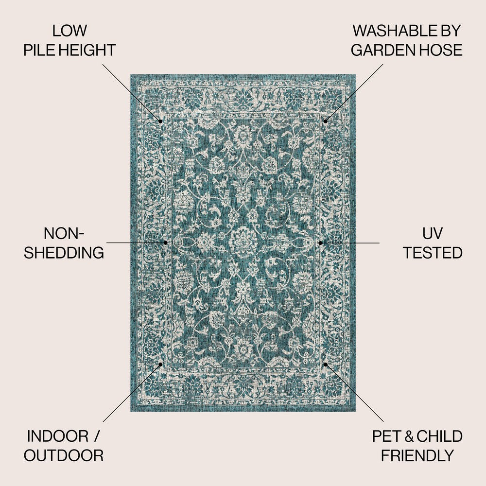Hart Bohemian Textured Weave Floral Indoor/outdoor Area Rug