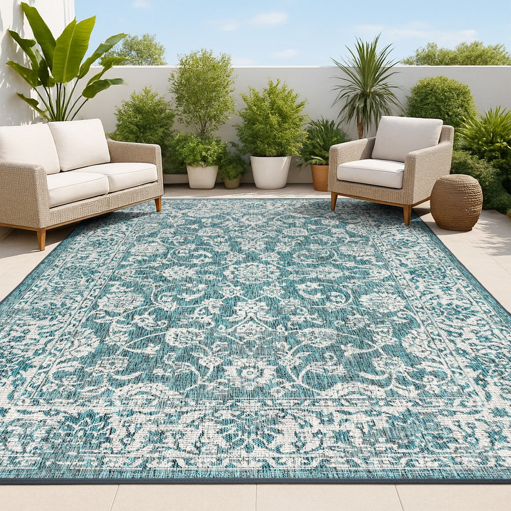 Hart Bohemian Textured Weave Floral Indoor/outdoor Area Rug