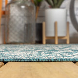 Hart Bohemian Textured Weave Floral Indoor/outdoor Square Rug