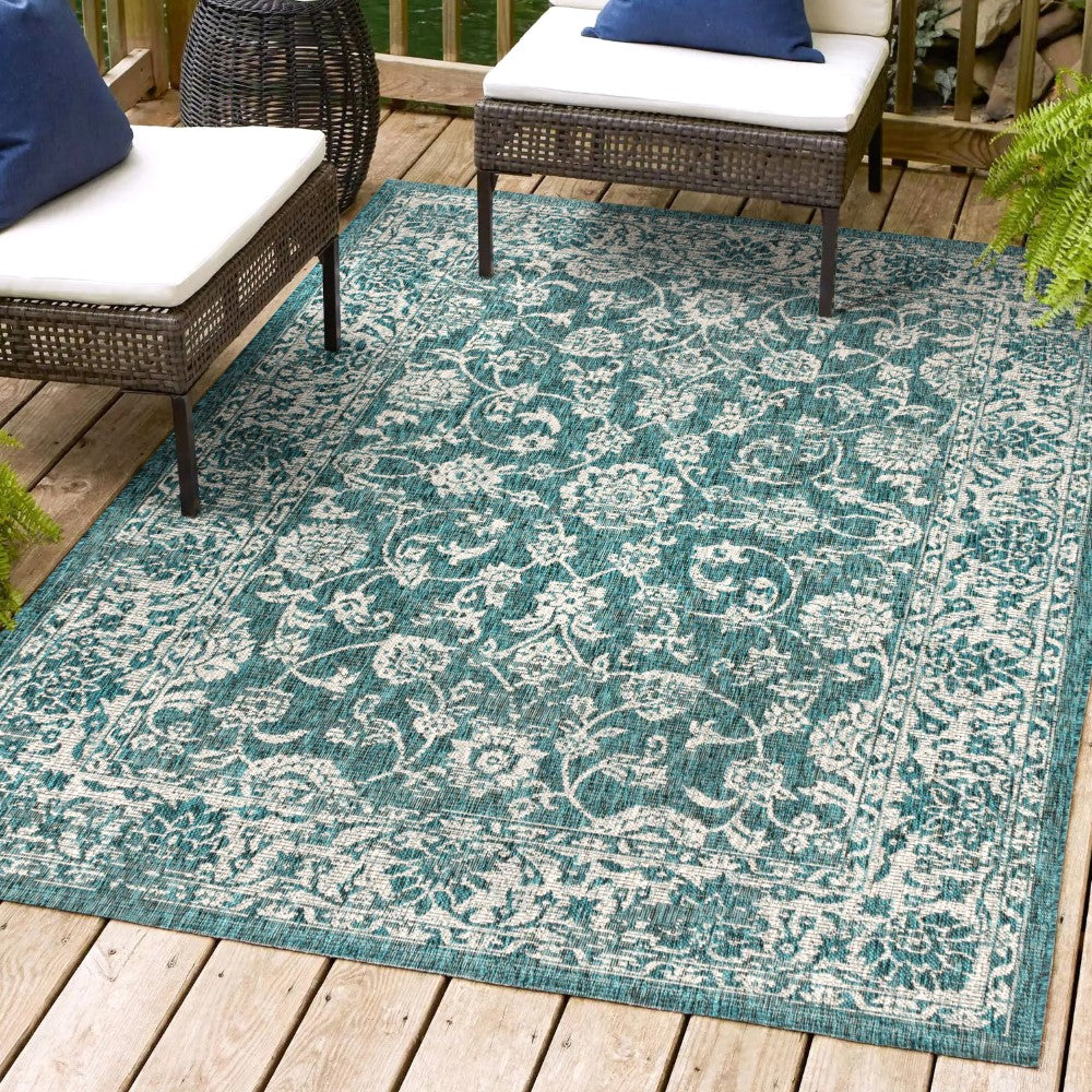 Hart Bohemian Textured Weave Floral Indoor/outdoor Area Rug