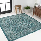 Hart Bohemian Textured Weave Floral Indoor/outdoor Square Rug