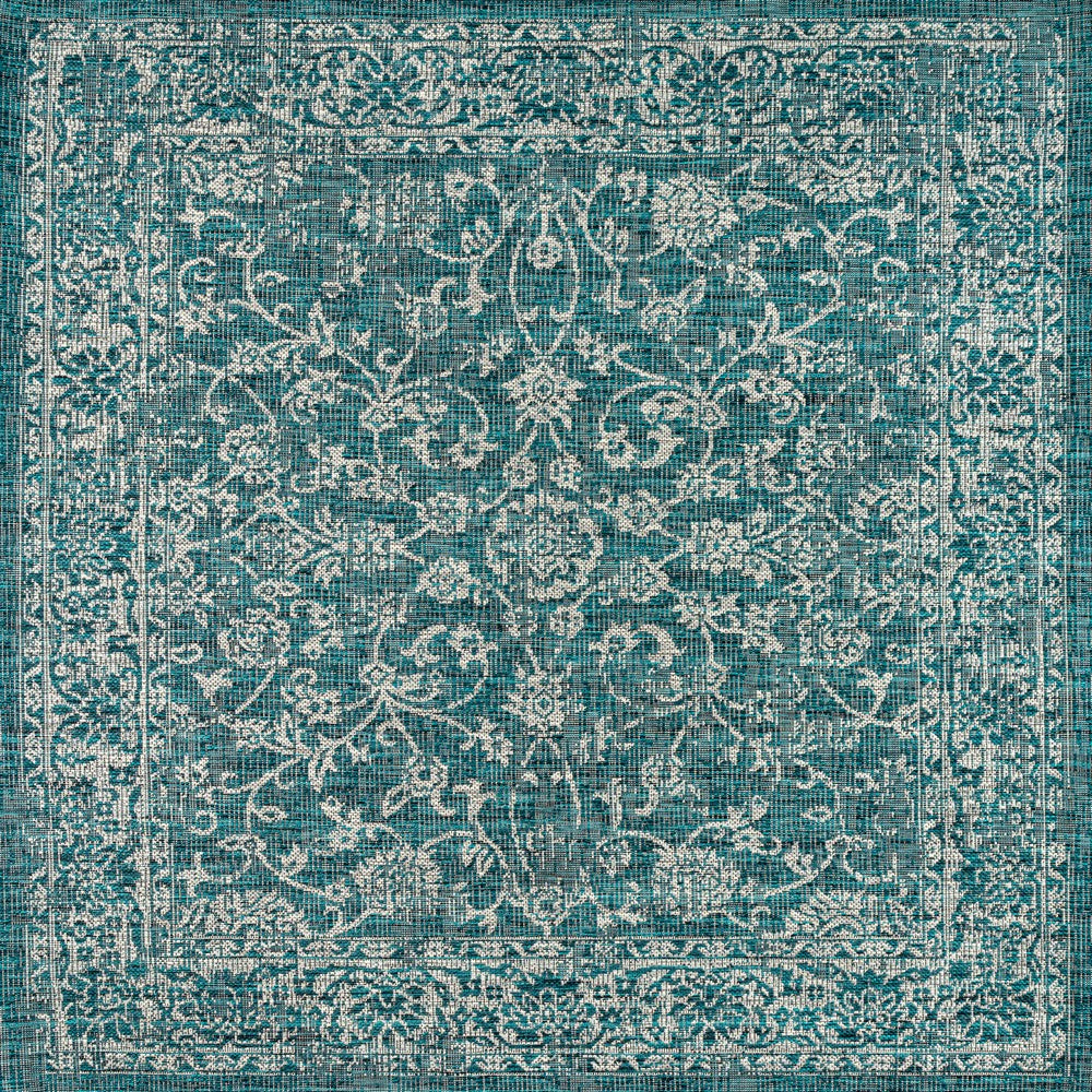 Hart Bohemian Textured Weave Floral Indoor/outdoor Square Rug