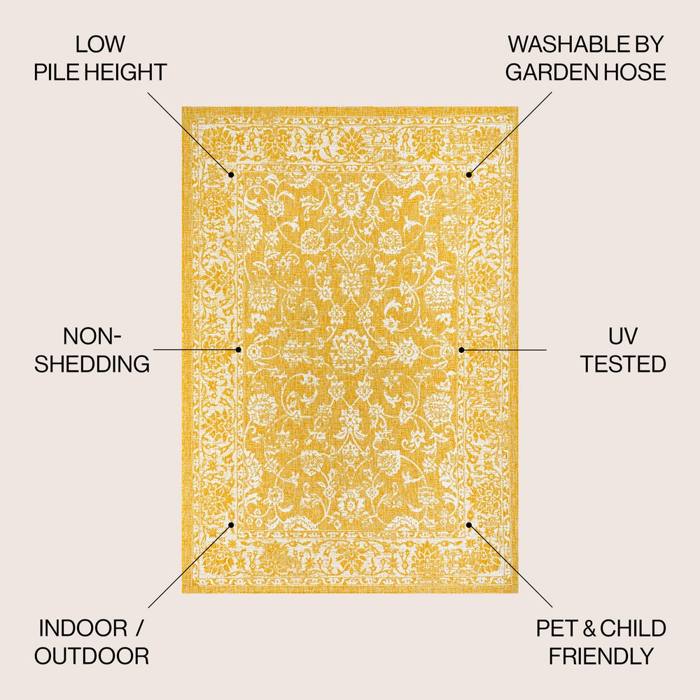 Hart Bohemian Textured Weave Floral Indoor/outdoor Area Rug
