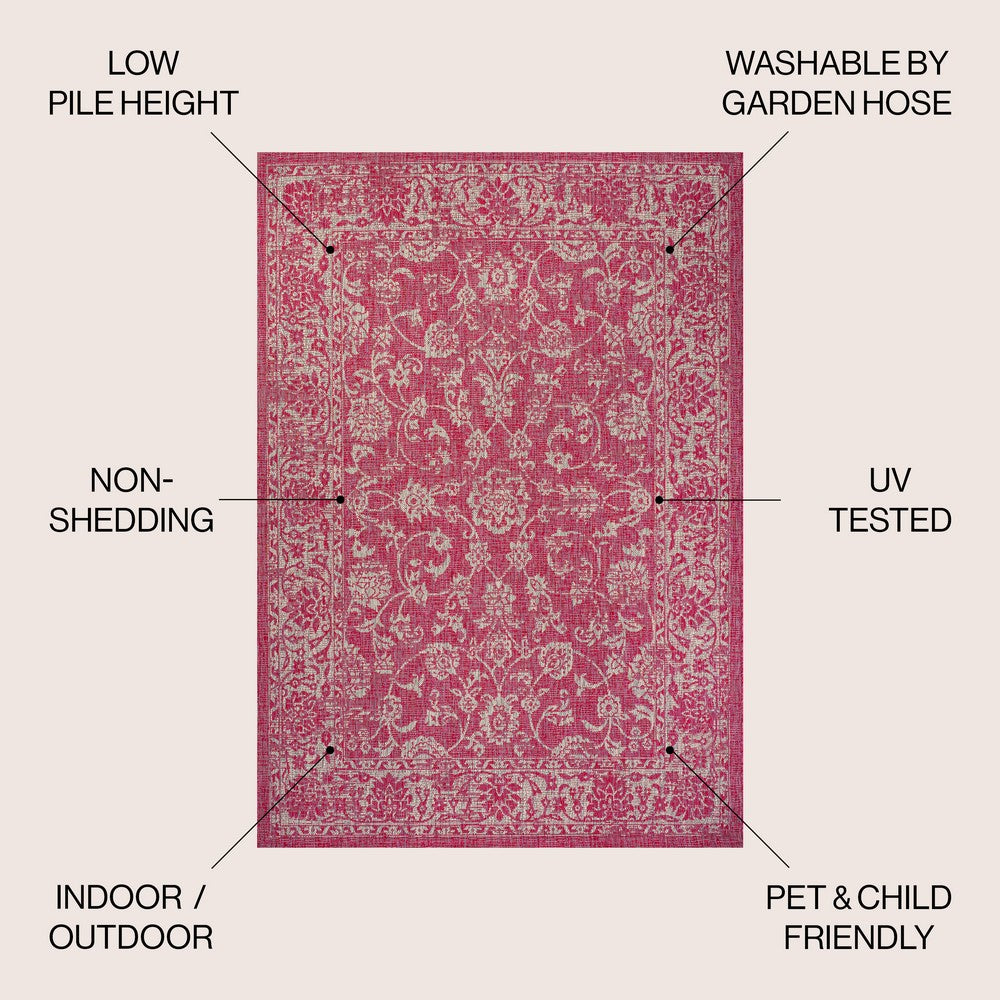 Hart Bohemian Textured Weave Floral Indoor/outdoor Area Rug