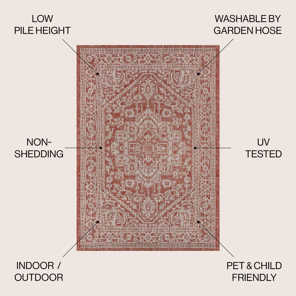 Luke Medallion Textured Weave Indoor/outdoor Area Rug