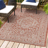 Luke Medallion Textured Weave Indoor/outdoor Area Rug
