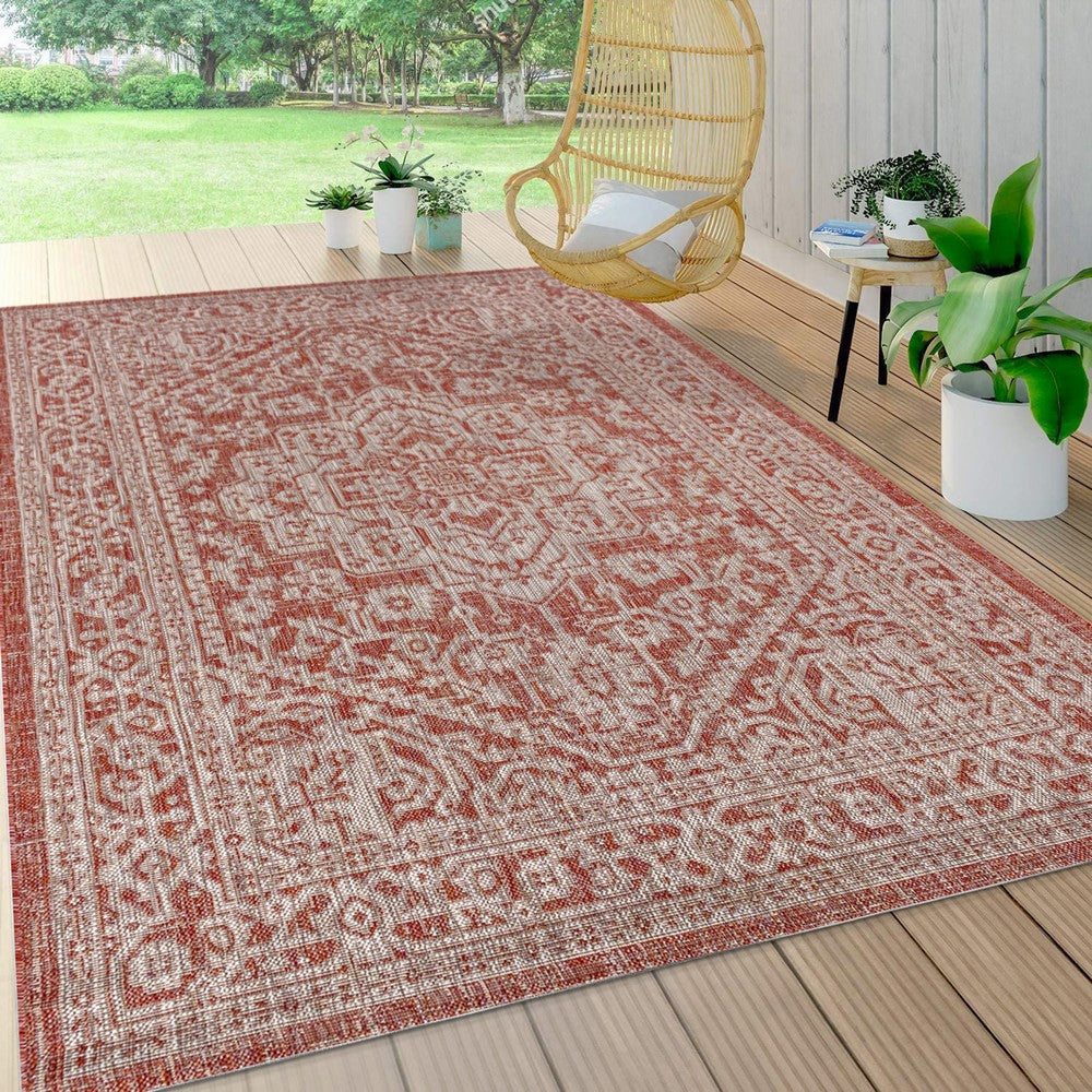 Luke Medallion Textured Weave Indoor/outdoor Area Rug