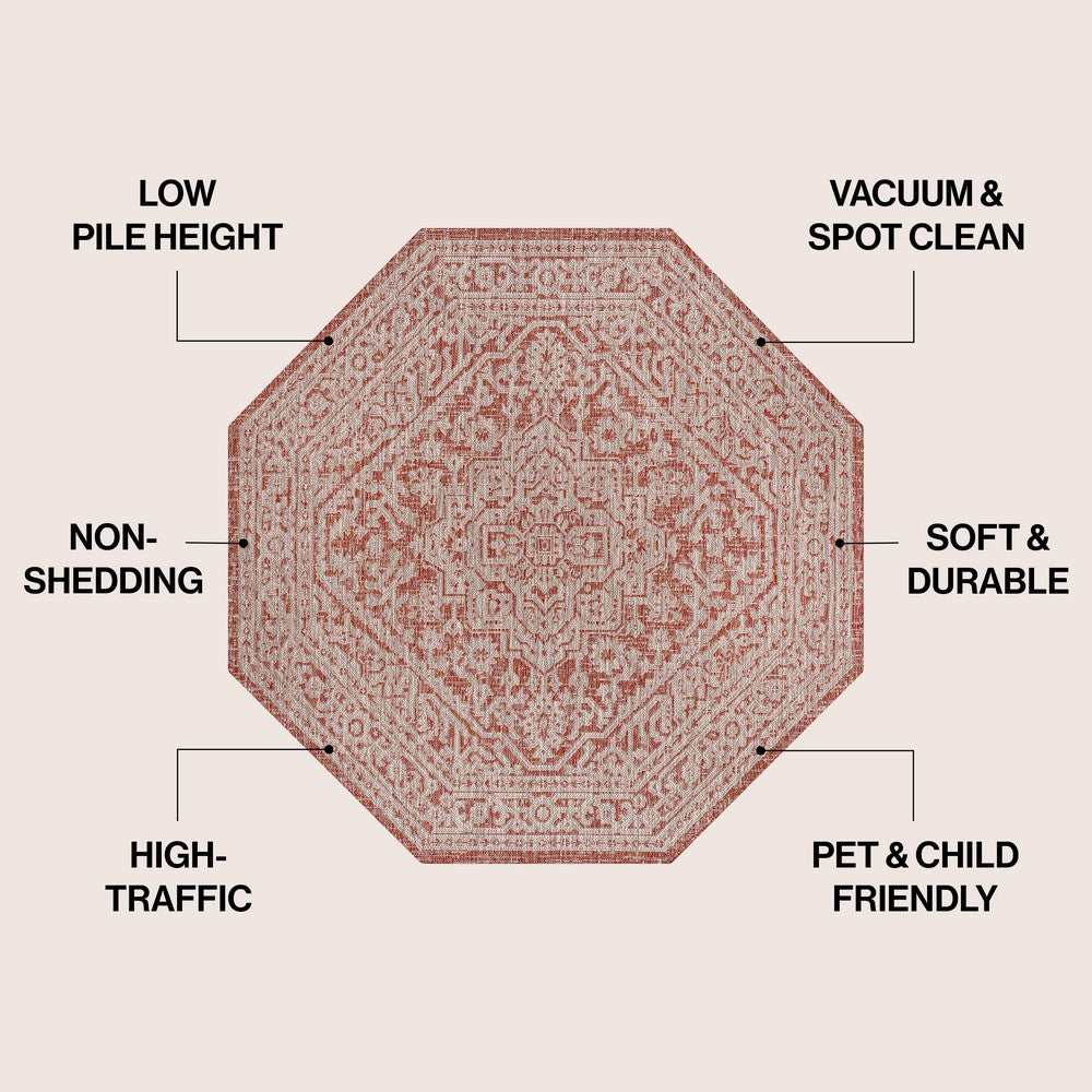 Luke Medallion Textured Weave Indoor/outdoor Octagon Rug