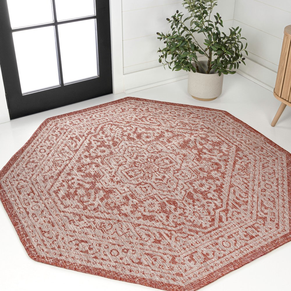 Luke Medallion Textured Weave Indoor/outdoor Octagon Rug