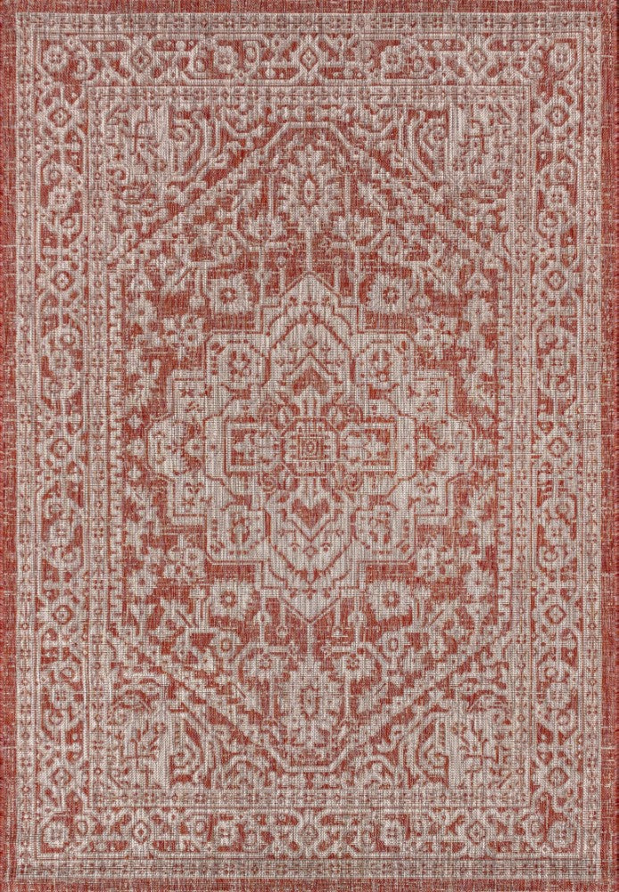 Luke Medallion Textured Weave Indoor/outdoor Area Rug
