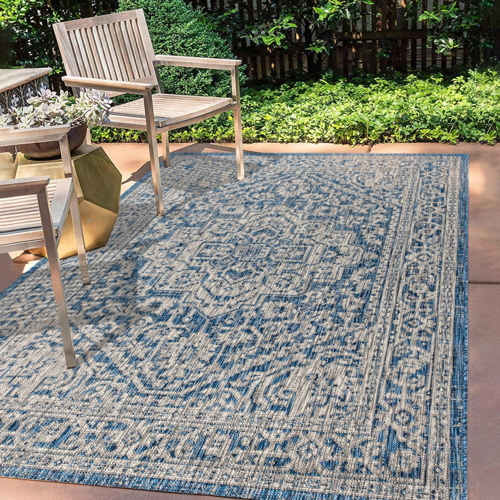 Luke Medallion Textured Weave Indoor/outdoor Area Rug
