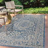 Luke Medallion Textured Weave Indoor/outdoor Area Rug