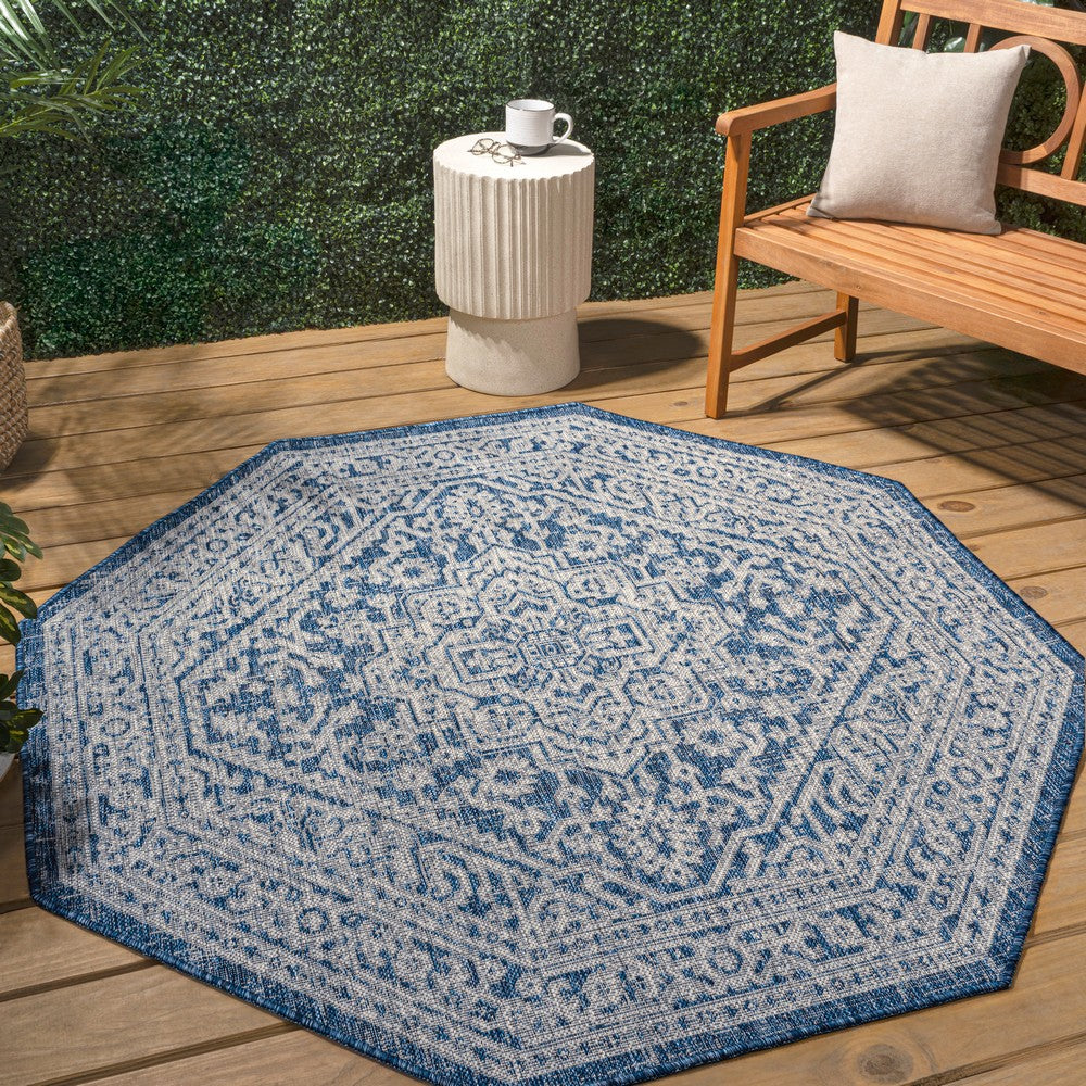 Luke Medallion Textured Weave Indoor/outdoor Octagon Rug
