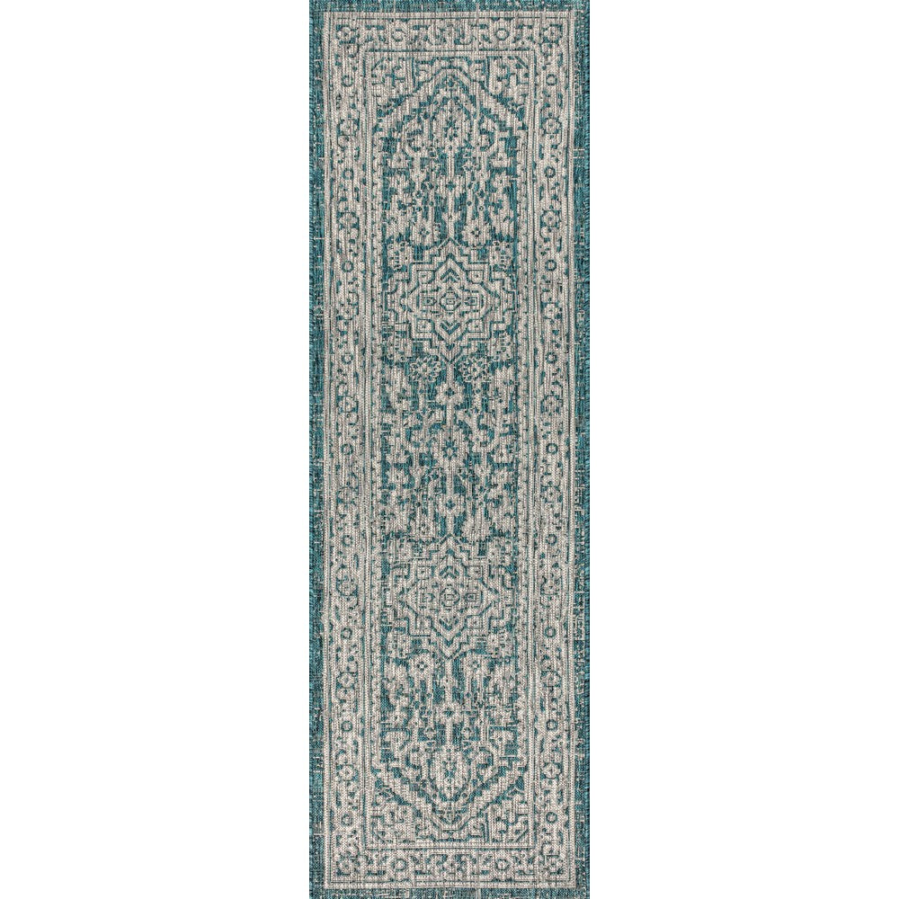 Luke Medallion Textured Weave Indoor/outdoor Runner Rug