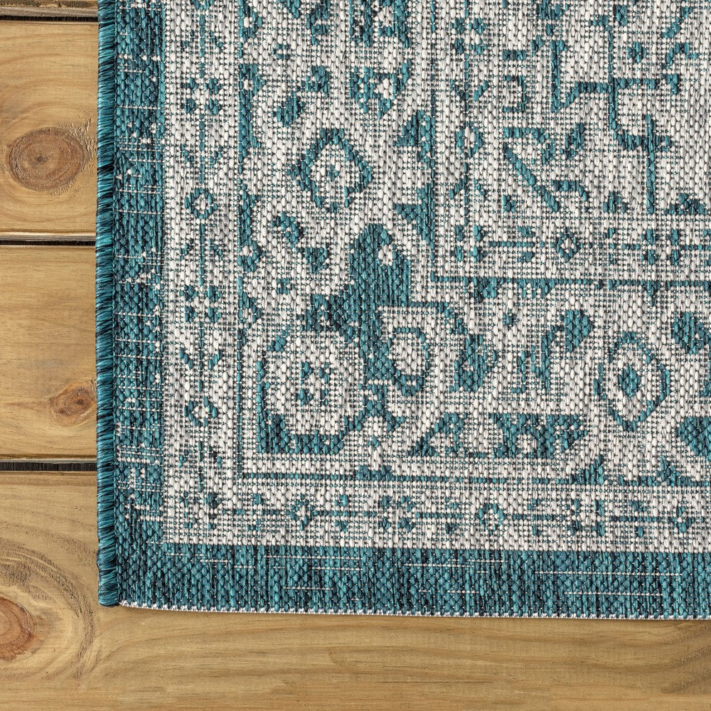Luke Medallion Textured Weave Indoor/outdoor Runner Rug