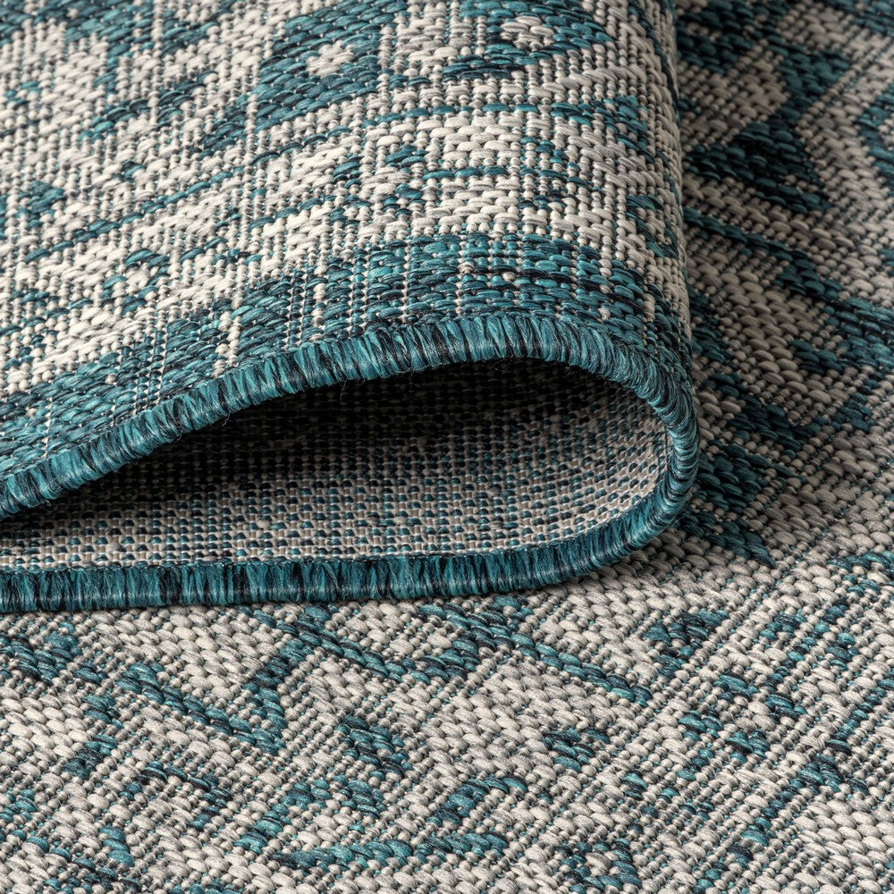 Luke Medallion Textured Weave Indoor/outdoor Runner Rug