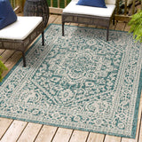 Luke Medallion Textured Weave Indoor/outdoor Area Rug