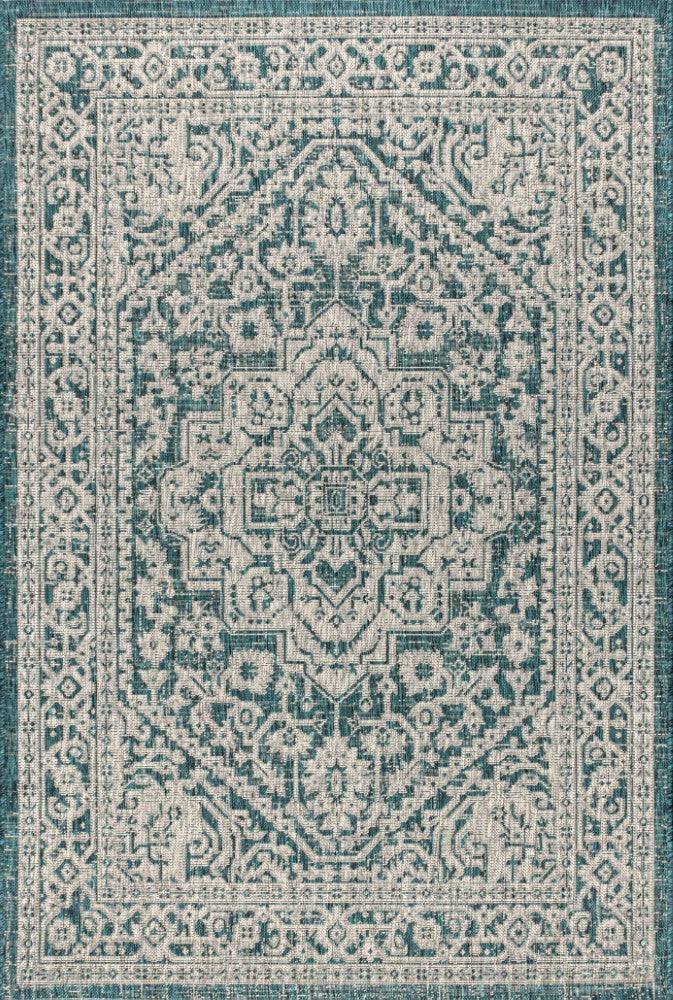 Luke Medallion Textured Weave Indoor/outdoor Area Rug