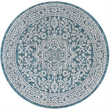 Luke Medallion Textured Weave Indoor/outdoor Round Rug