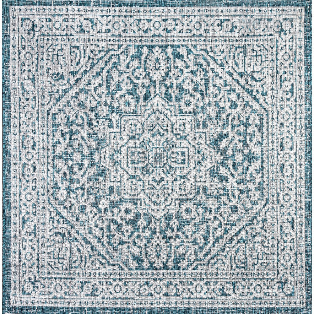Luke Medallion Textured Weave Indoor/outdoor Square Rug