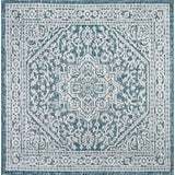 Luke Medallion Textured Weave Indoor/outdoor Square Rug