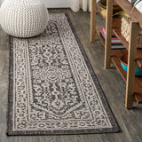 Luke Medallion Textured Weave Indoor/outdoor Runner Rug