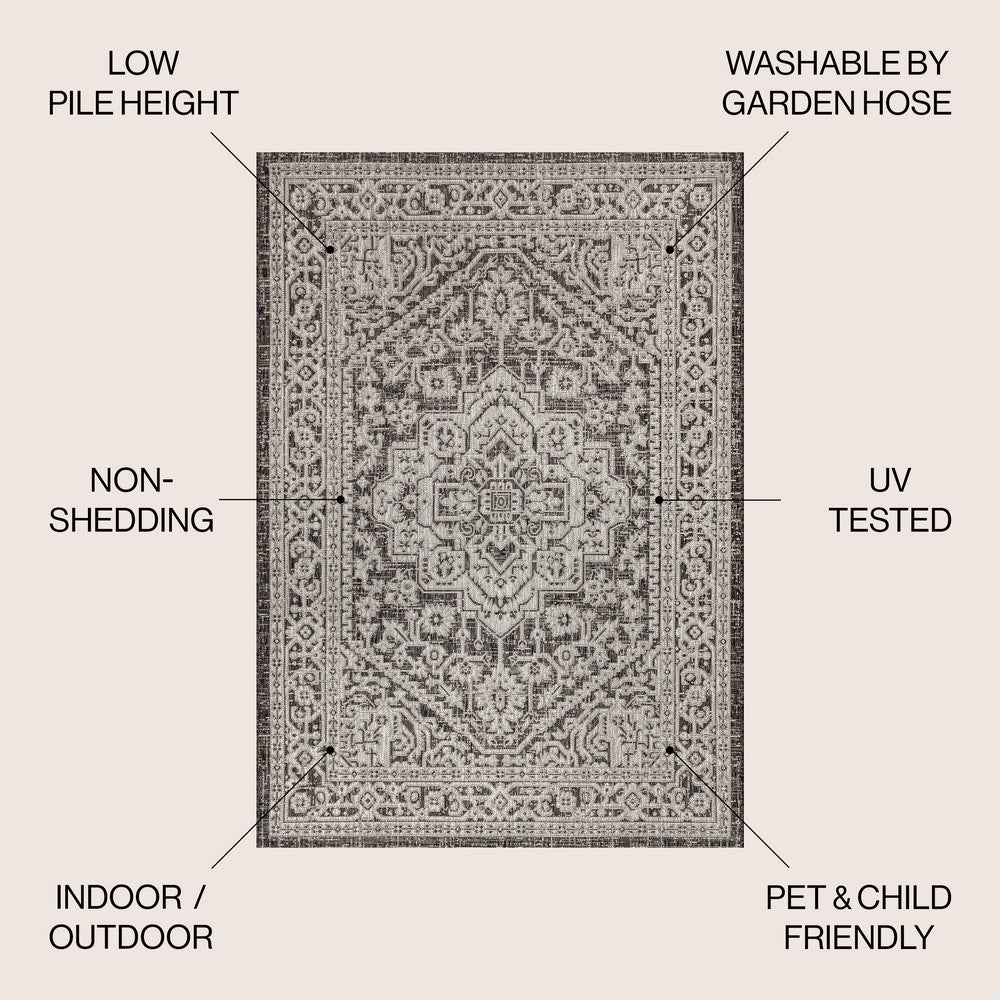 Luke Medallion Textured Weave Indoor/outdoor Area Rug