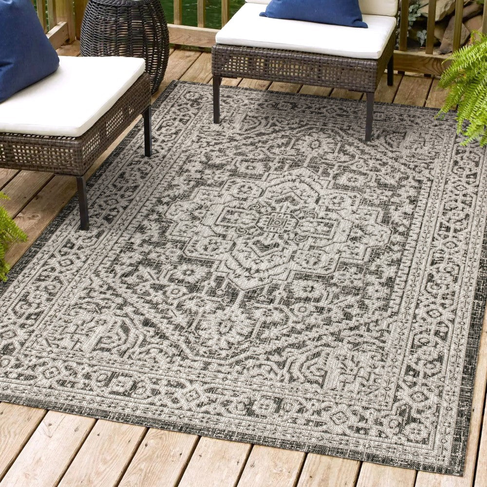 Luke Medallion Textured Weave Indoor/outdoor Area Rug