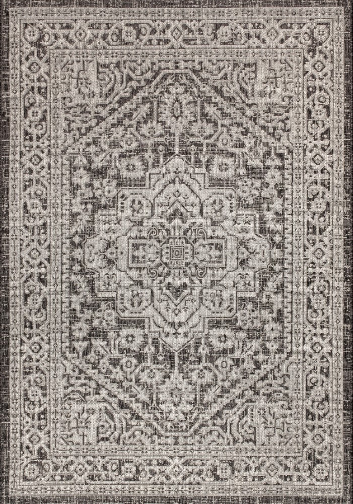 Luke Medallion Textured Weave Indoor/outdoor Area Rug