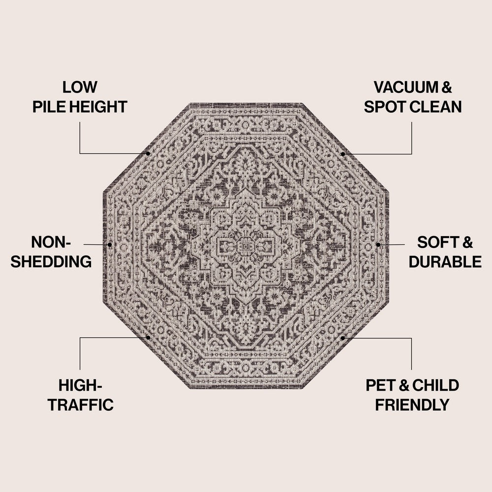 Luke Medallion Textured Weave Indoor/outdoor Octagon Rug