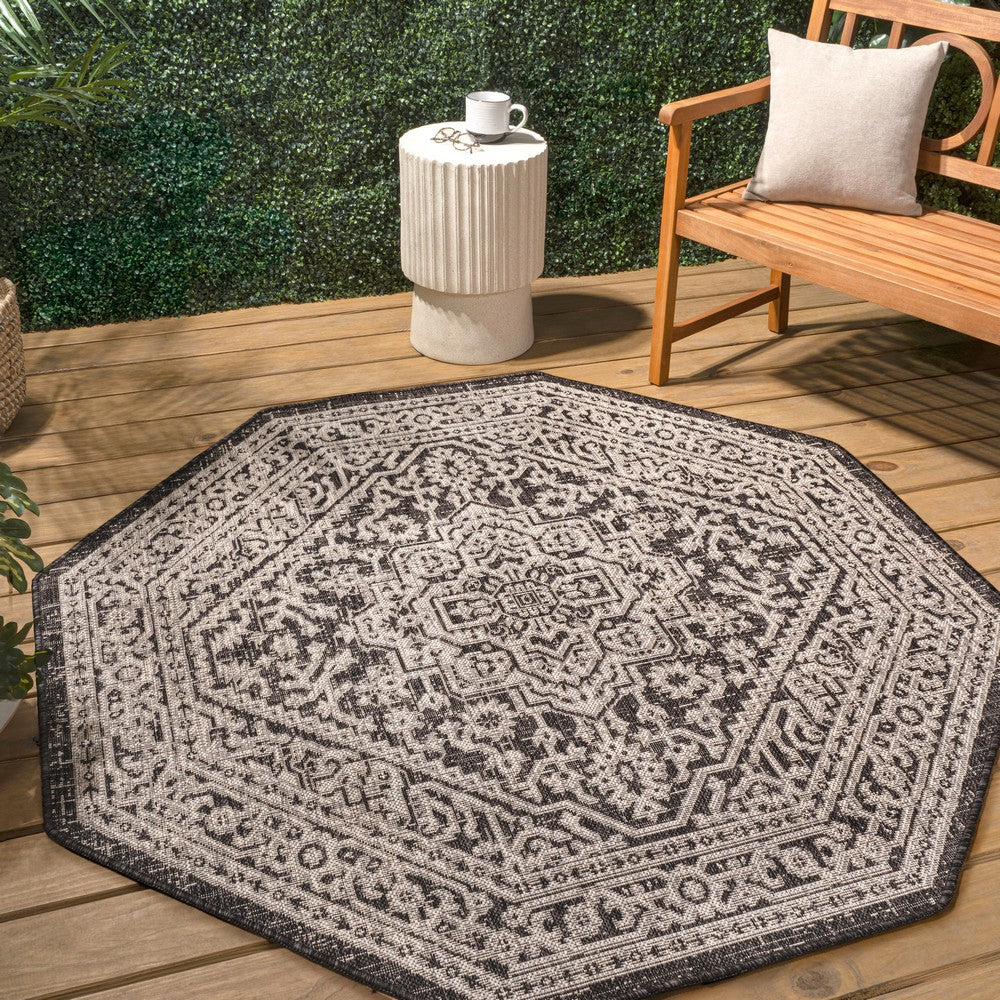 Luke Medallion Textured Weave Indoor/outdoor Octagon Rug