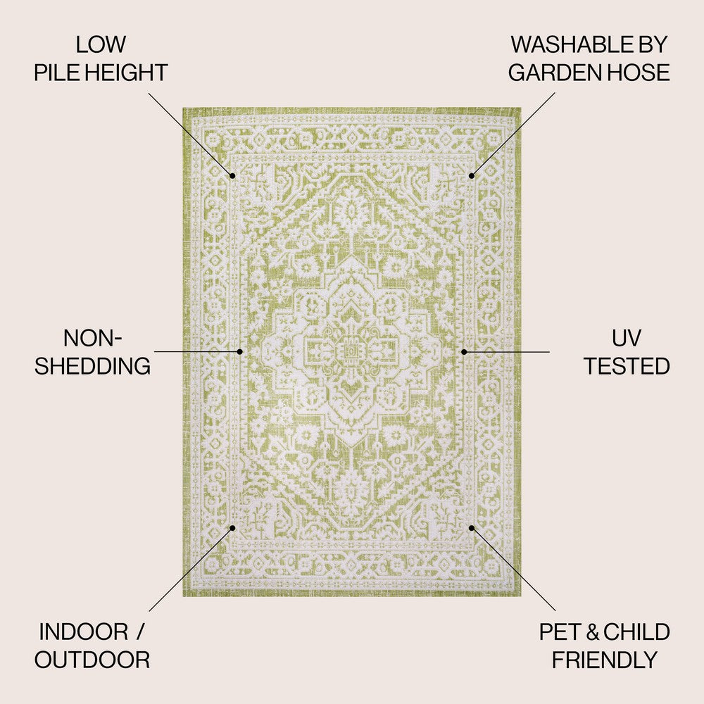 Luke Medallion Textured Weave Indoor/outdoor Area Rug