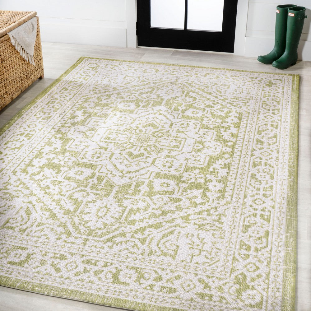Luke Medallion Textured Weave Indoor/outdoor Area Rug