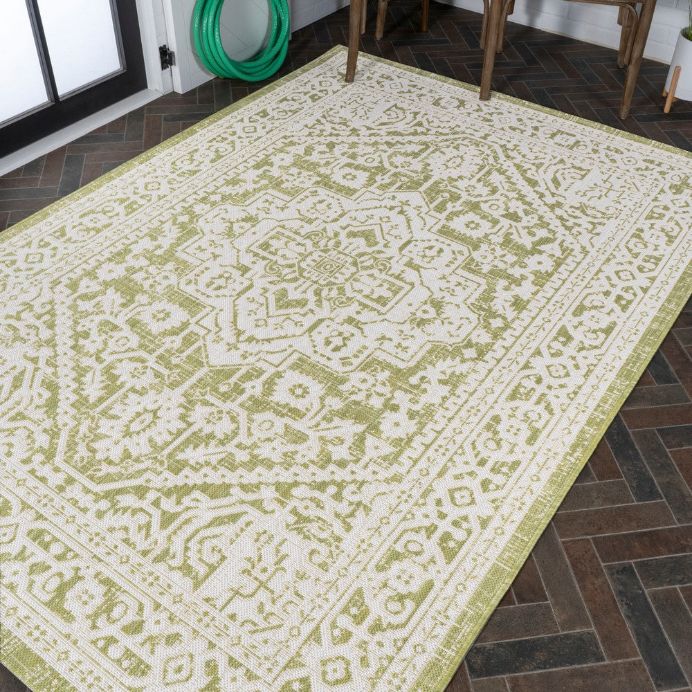 Luke Medallion Textured Weave Indoor/outdoor Area Rug