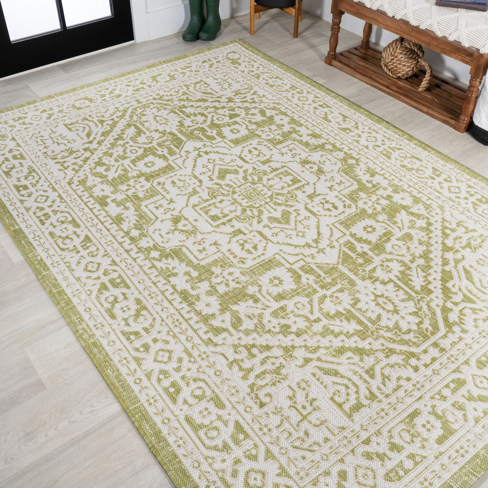 Luke Medallion Textured Weave Indoor/outdoor Area Rug