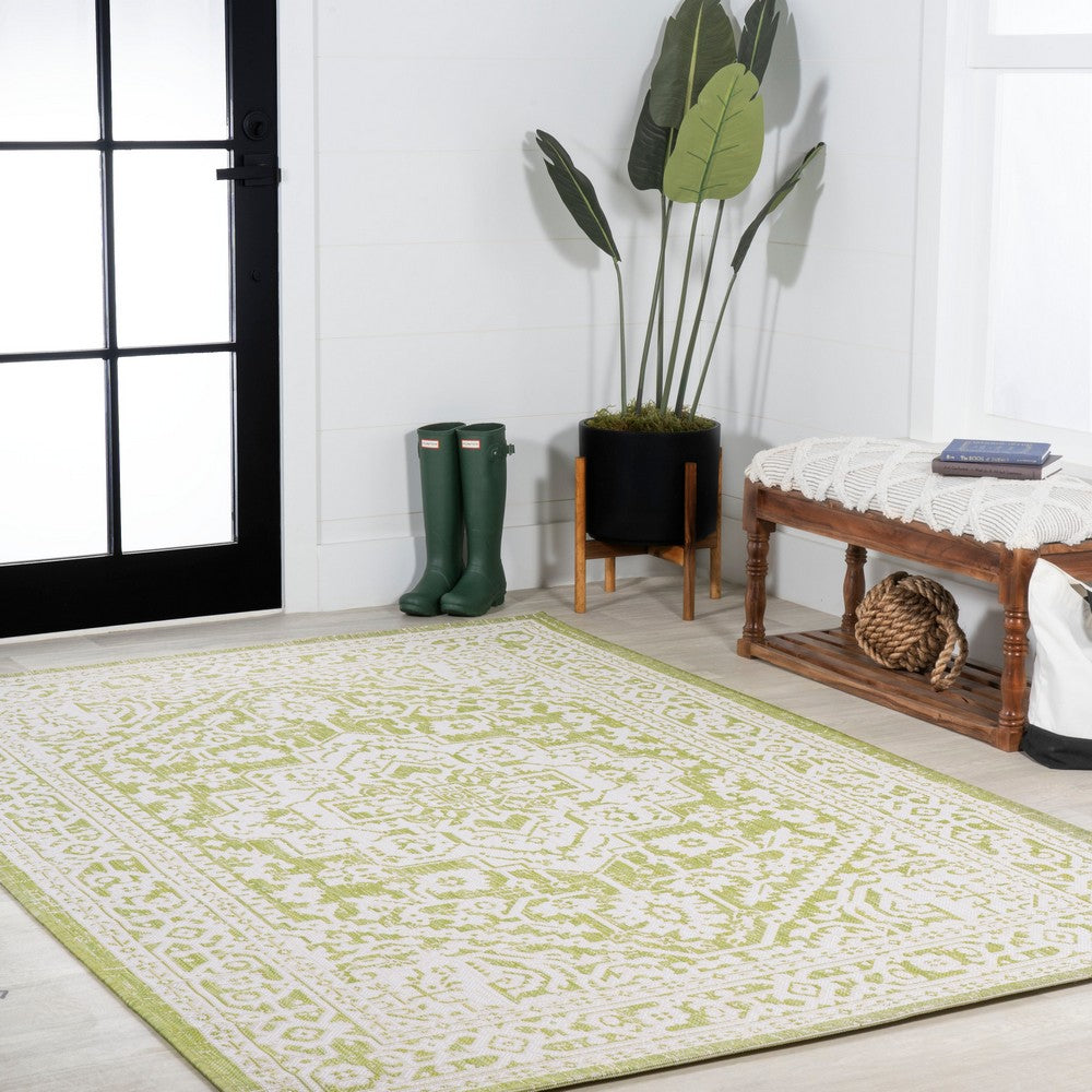 Luke Medallion Textured Weave Indoor/outdoor Area Rug