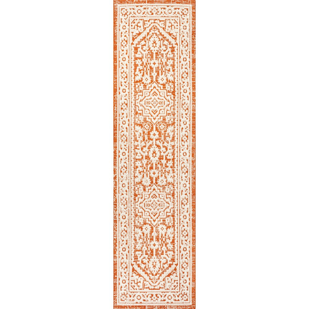 Luke Medallion Textured Weave Indoor/outdoor Runner Rug