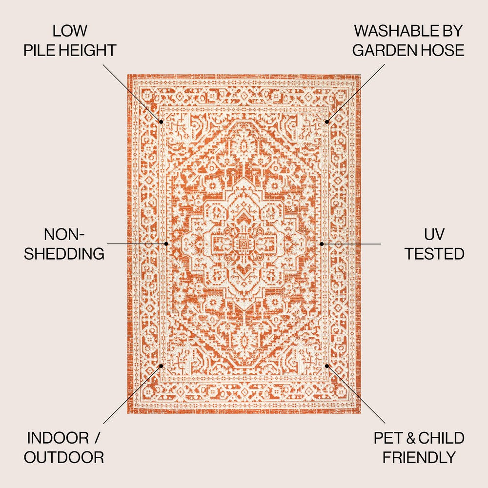 Luke Medallion Textured Weave Indoor/outdoor Area Rug