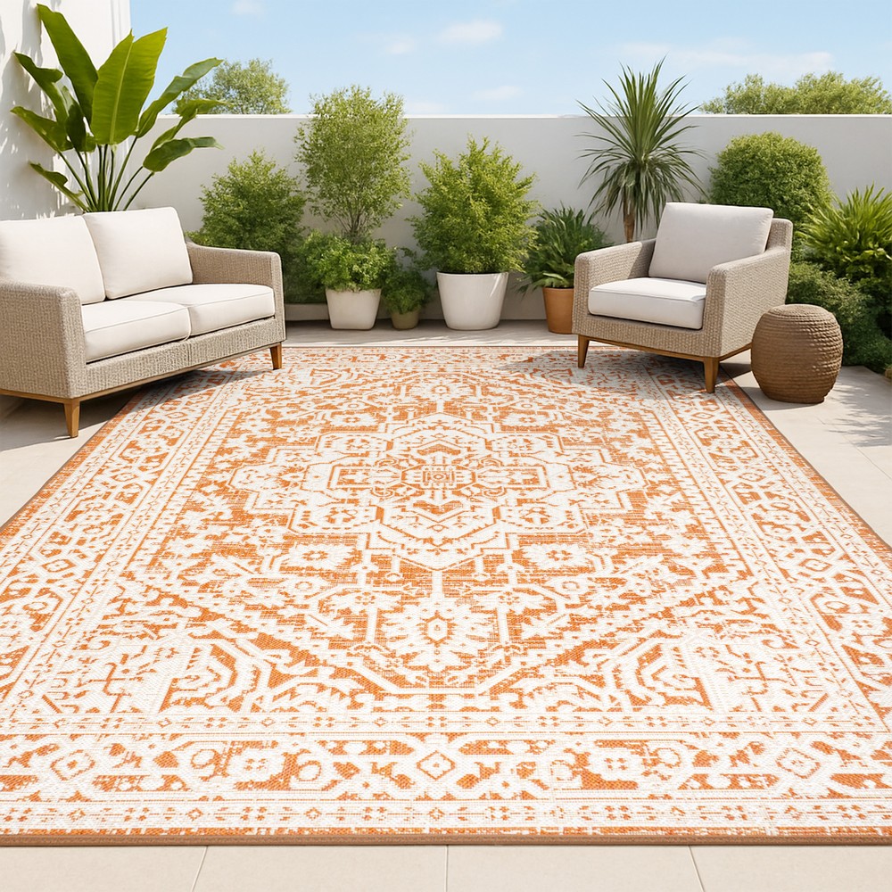 Luke Medallion Textured Weave Indoor/outdoor Area Rug
