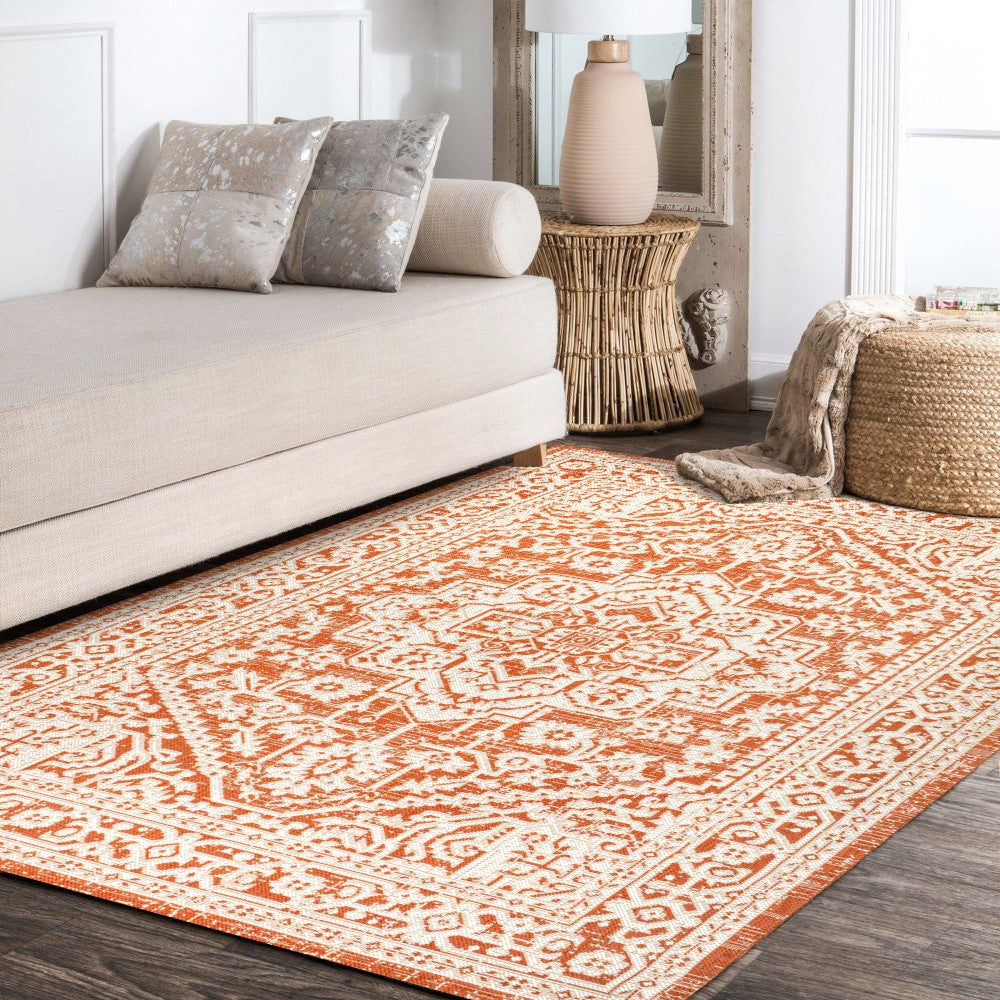 Luke Medallion Textured Weave Indoor/outdoor Area Rug