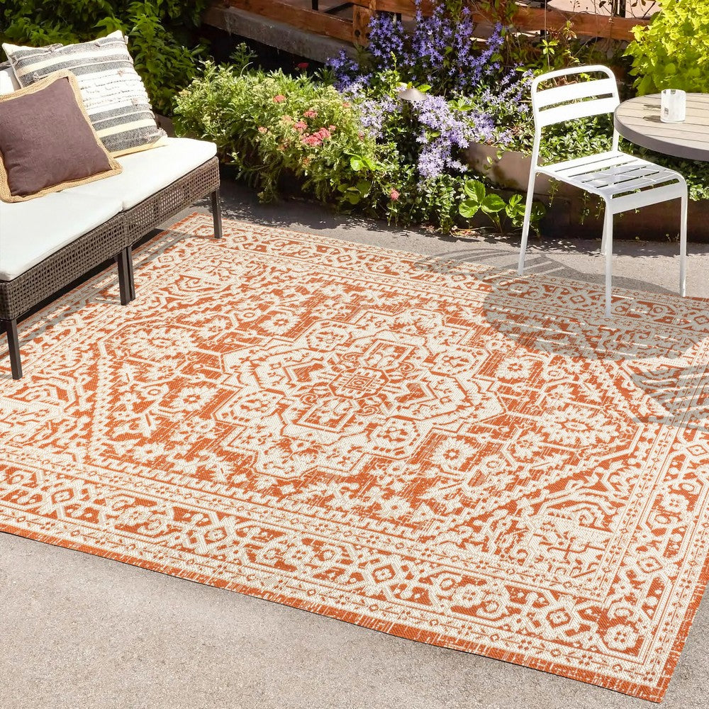 Luke Medallion Textured Weave Indoor/outdoor Area Rug