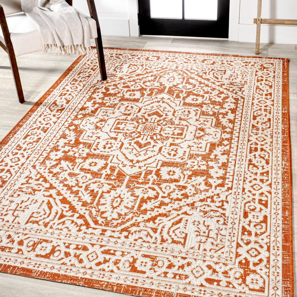 Luke Medallion Textured Weave Indoor/outdoor Area Rug