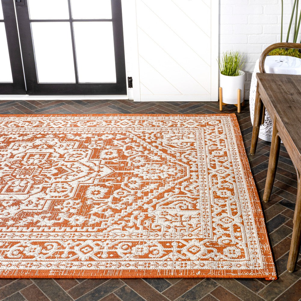 Luke Medallion Textured Weave Indoor/outdoor Area Rug
