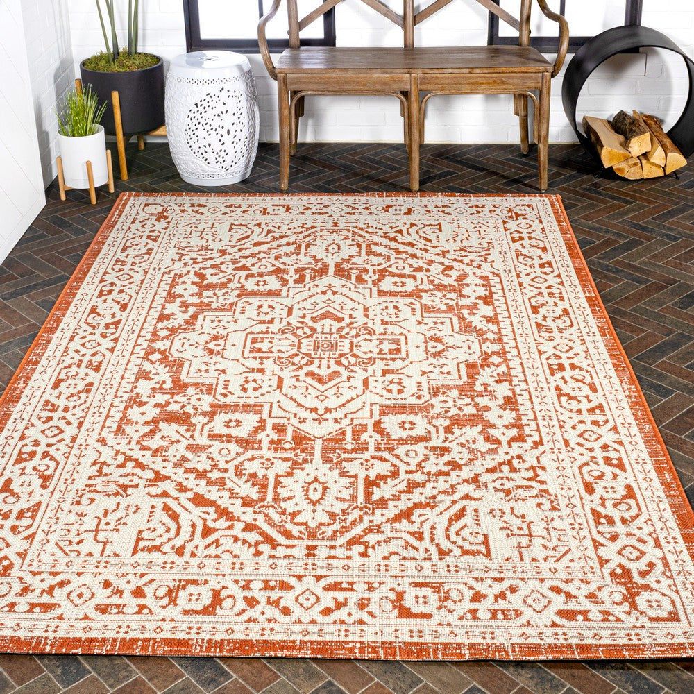 Luke Medallion Textured Weave Indoor/outdoor Area Rug