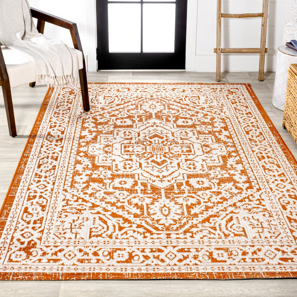 Luke Medallion Textured Weave Indoor/outdoor Area Rug