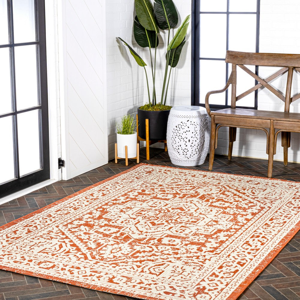 Luke Medallion Textured Weave Indoor/outdoor Area Rug